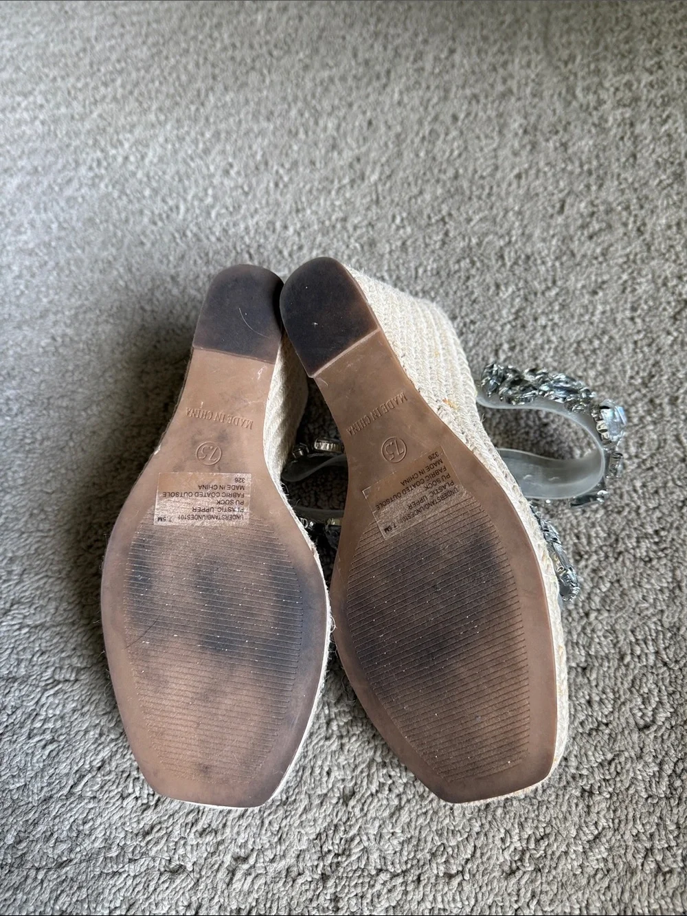 Steve Madden Clear Jeweled Slide Sandals with Tan Footbed